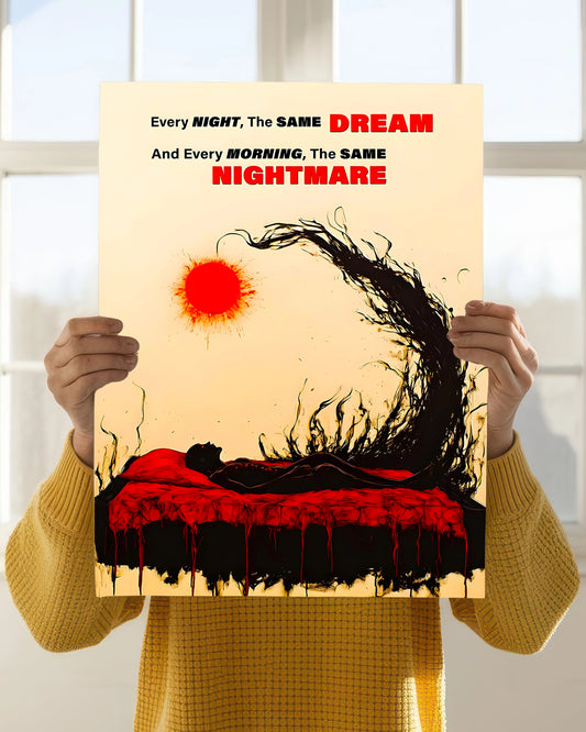 Same Dream, Same Nightmare – Dark Motivational Poster Holding Image - Everanta
