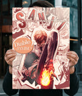 Sanji Diable Jambe Fire Kick One Piece Anime Poster