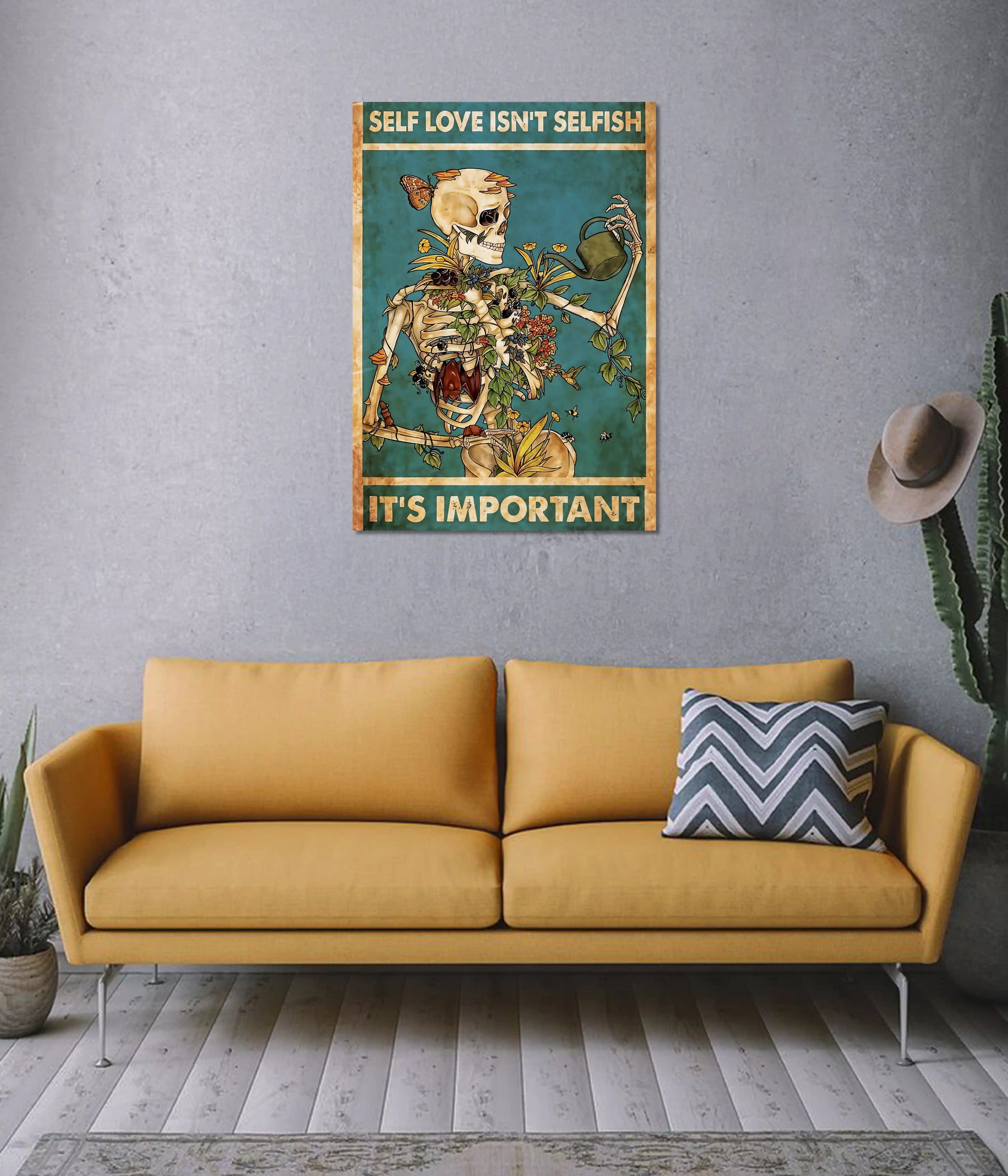 Self Love Skeleton Aesthetic Poster on Wall - Everanta