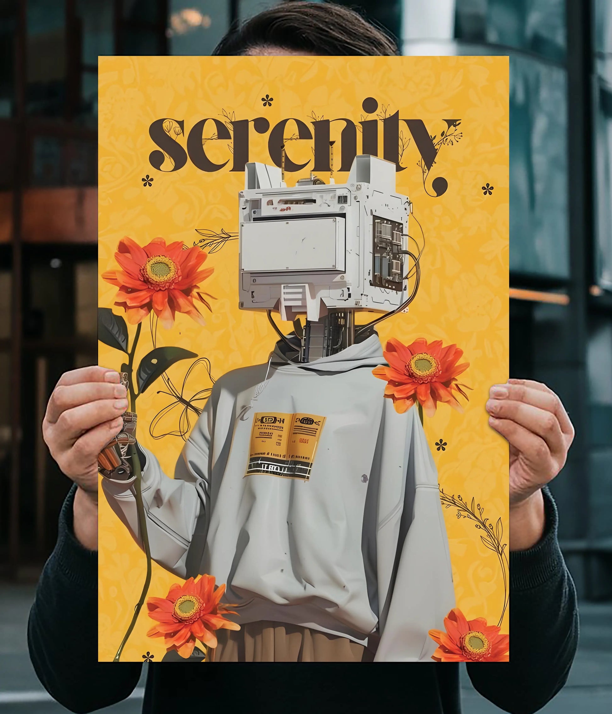 Serenity Poster – Futuristic Floral Aesthetic Wall Art Main Image - Everanta