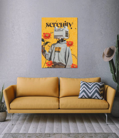 Serenity Poster – Futuristic Floral Aesthetic Wall Art on Wall - Everanta