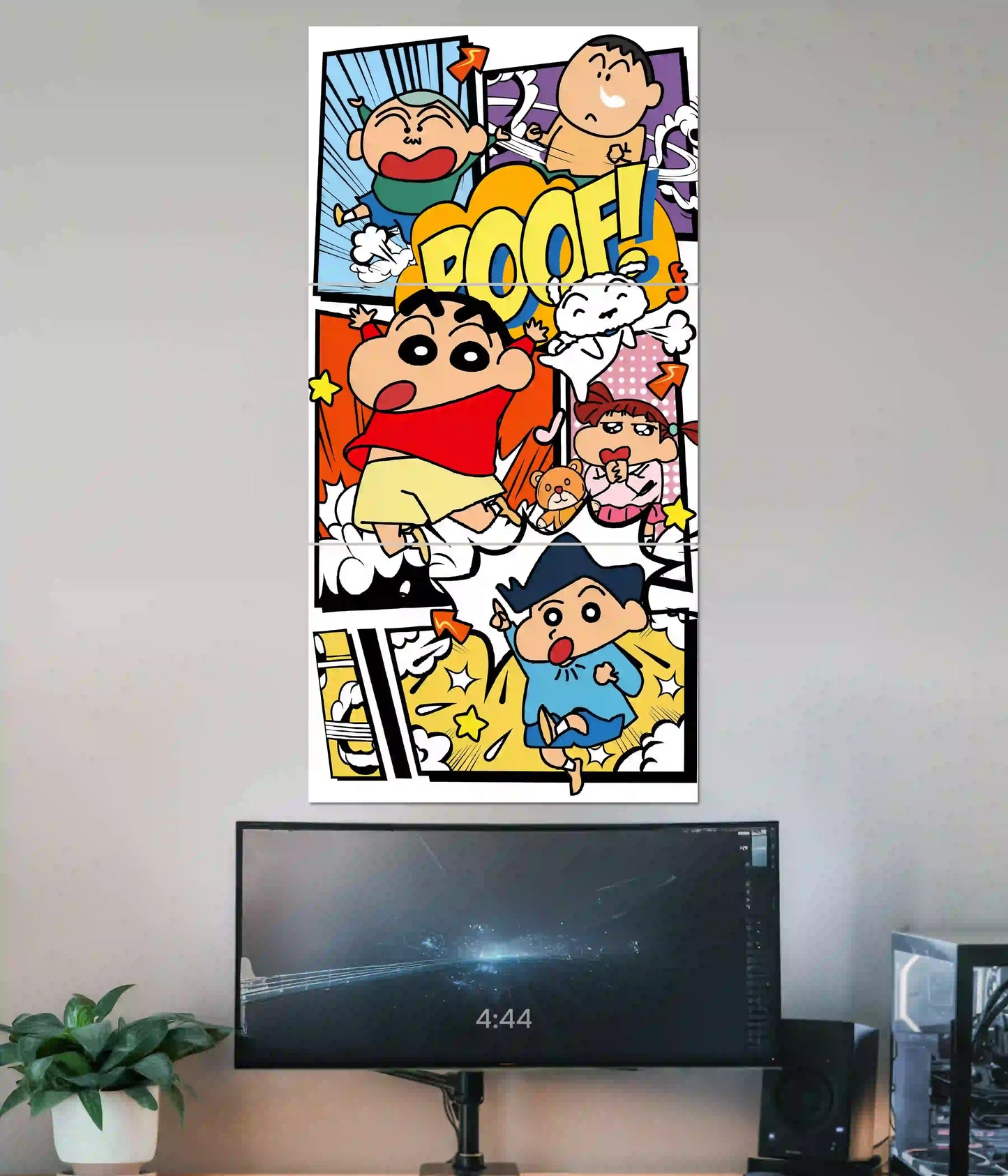 Shinchan Comic Style 3 Piece Split Poster Main Image - Everanta