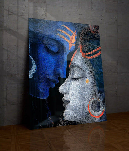 Shiv Parvati Divine Union Metal Poster Main Image - Everanta