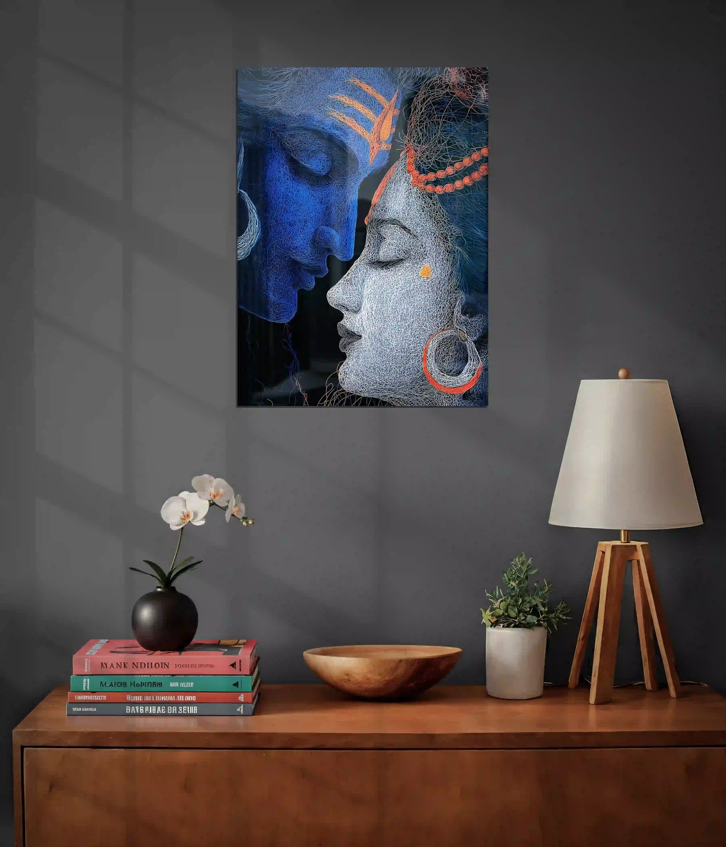 Shiv Parvati Divine Union Metal Poster on Wall - Everanta
