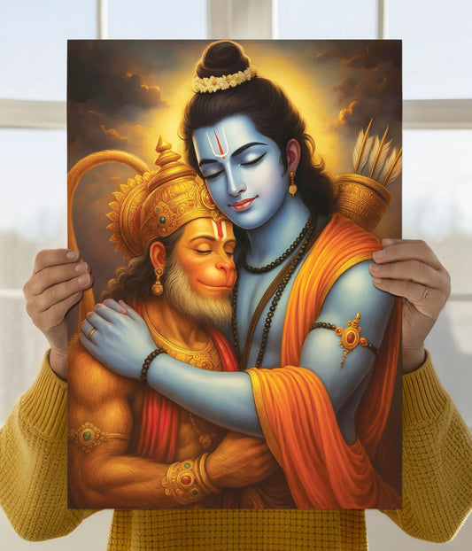 Shri Ram and Hanuman Wall Poster Main Image - Everanta