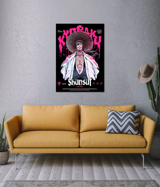 Shunsui Kyōraku Bleach Anime Wall Poster on Wall - Everanta