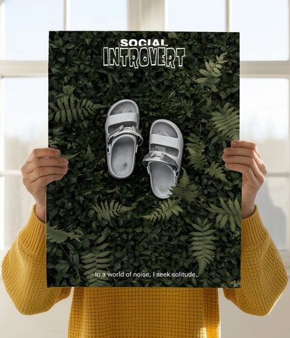 Social Introvert – Nature Wall Poster Holding Image - Everanta
