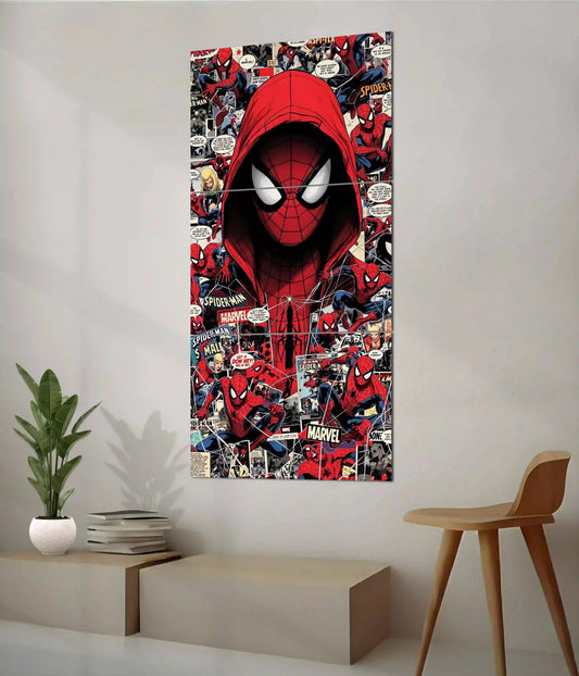 Spider-Man Comic Collage 3 Piece Split Poster Side View - Everanta