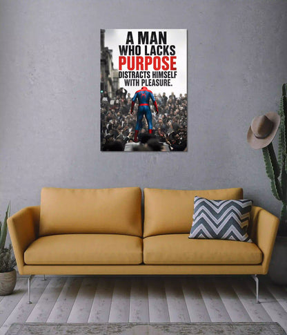 Spider-Man Purpose Over Pleasure Motivational Poster on Wall - Everanta