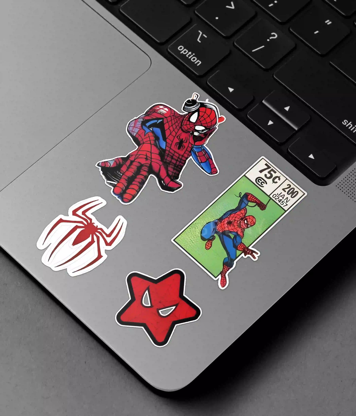 Spider-Man Sticker Pack on Laptop Front - Everanta