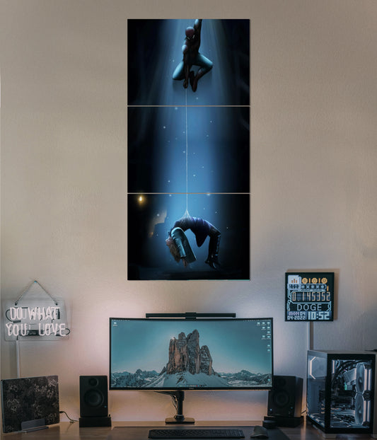 Spider-Man's Fall – Emotional Superhero Split Poster Main Image - Everanta