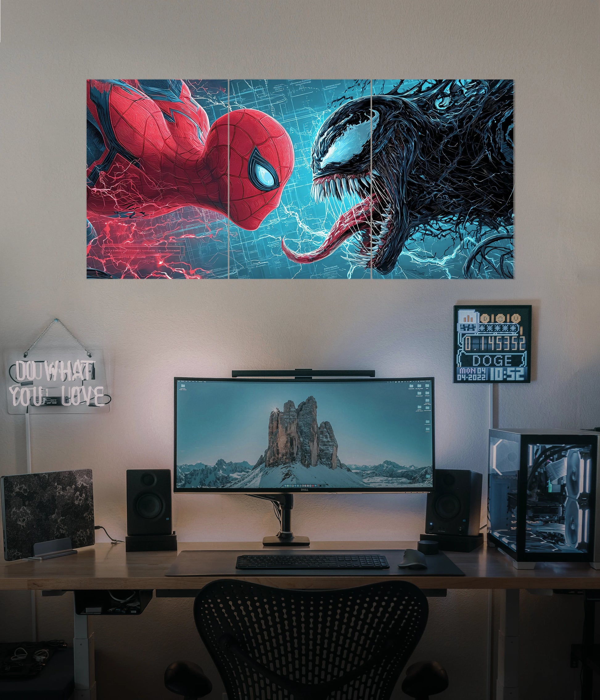 Spider-Man vs Venom – Epic Face-Off Split Wall Poster Main Image - Everanta