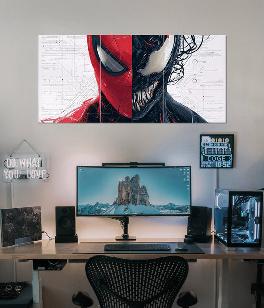 Spiderman & Venom Dual Face Split Poster - Everanta