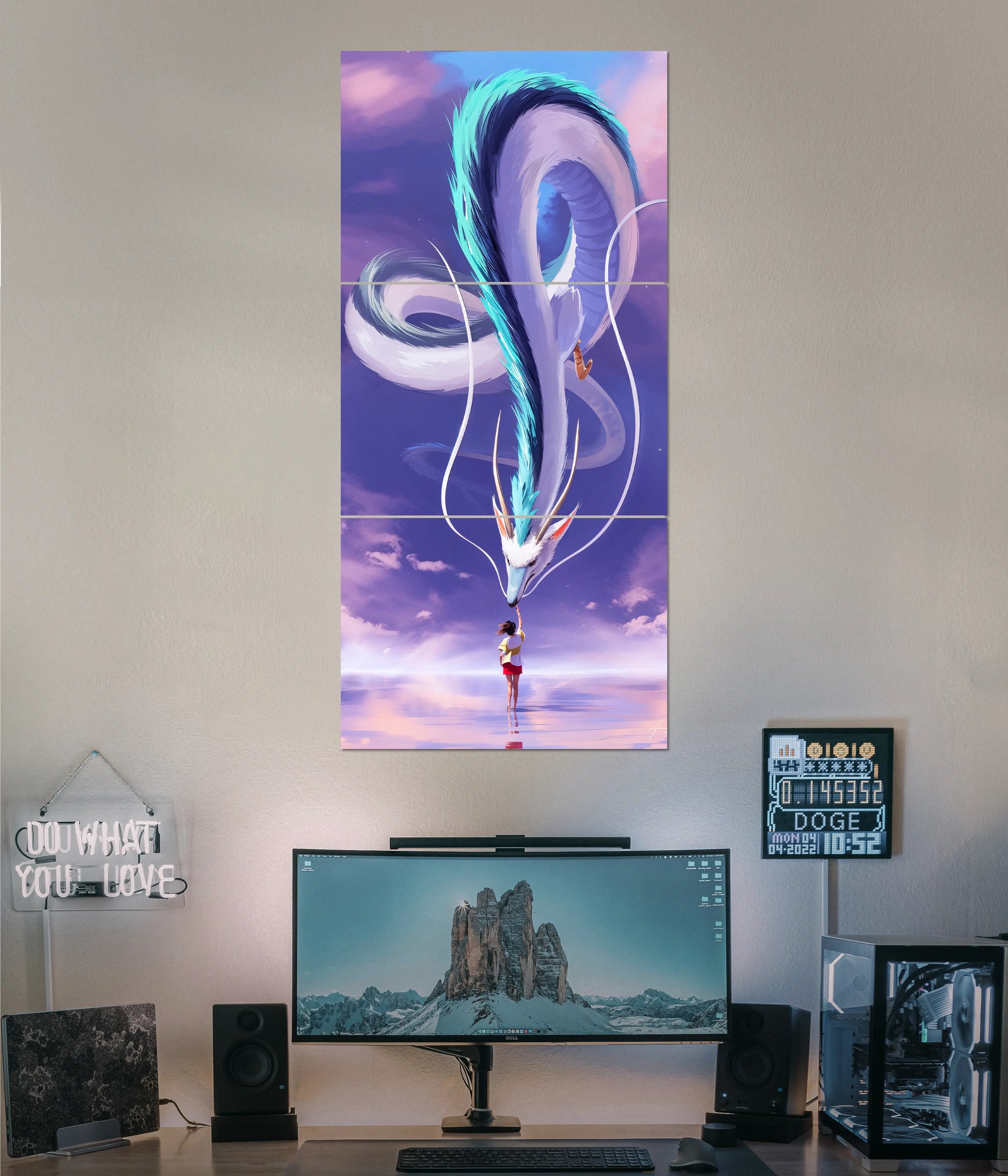 Spirited Away - Haku Dragon Split Poster - Everanta