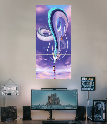 Spirited Away - Haku Dragon Split Poster - Everanta
