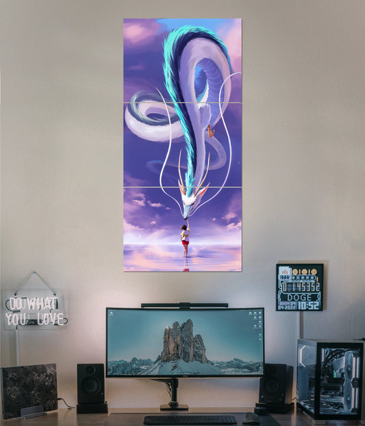 Spirited Away - Haku Dragon Split Poster - Everanta