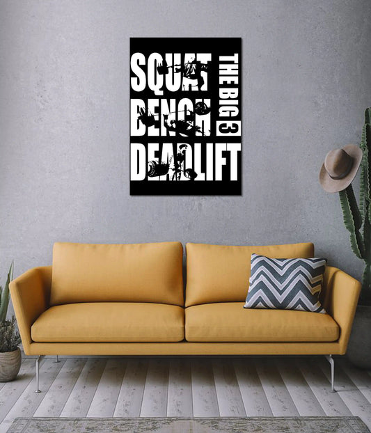 Squat Bench Deadlift Poster on Wall - Everanta