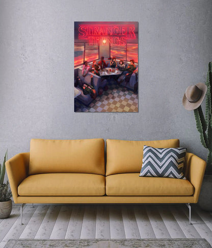 Stranger Things Friends at Diner Wall Poster on Wall - Everanta