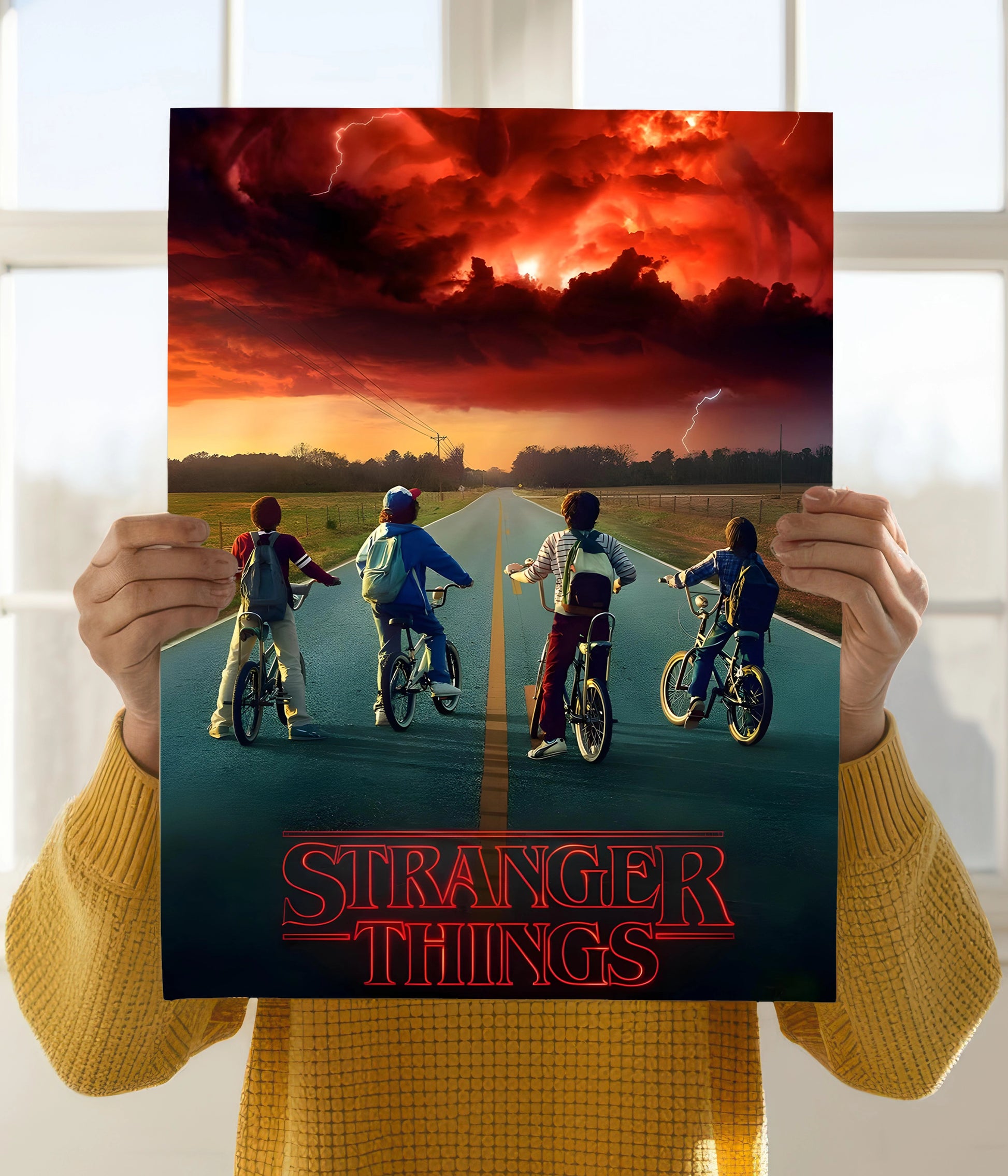 Stranger Things Retro Vibes Wall Poster Holding Image - Everanta
