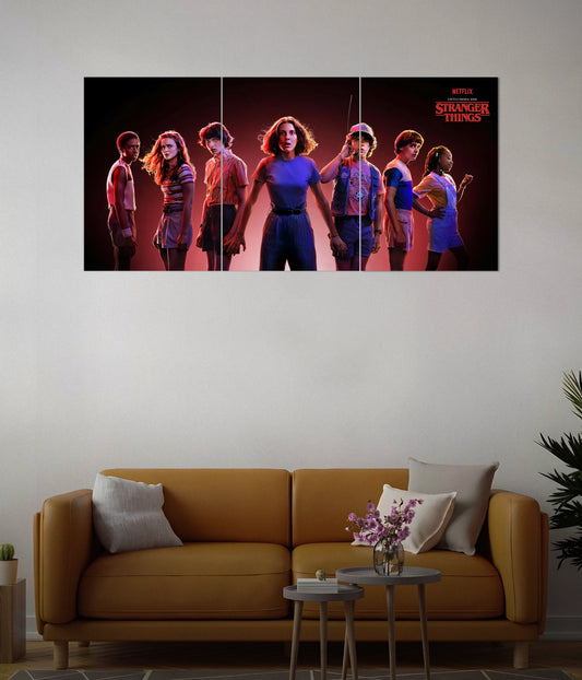 Stranger Things Split Wall Poster in Living Room - Everanta
