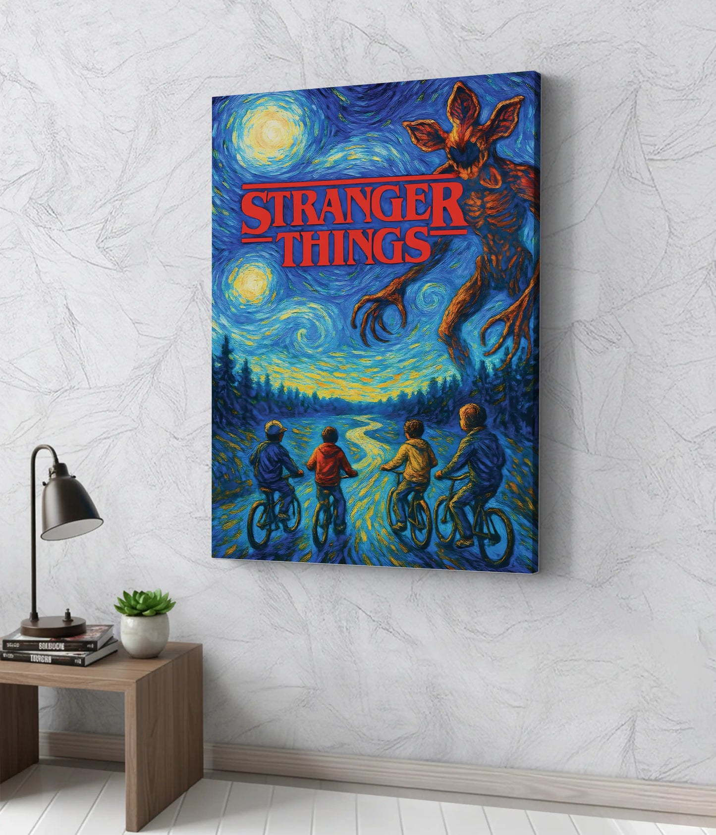 Stranger Things Starry Night Aesthetic Canvas Print on Wall - Everanta
