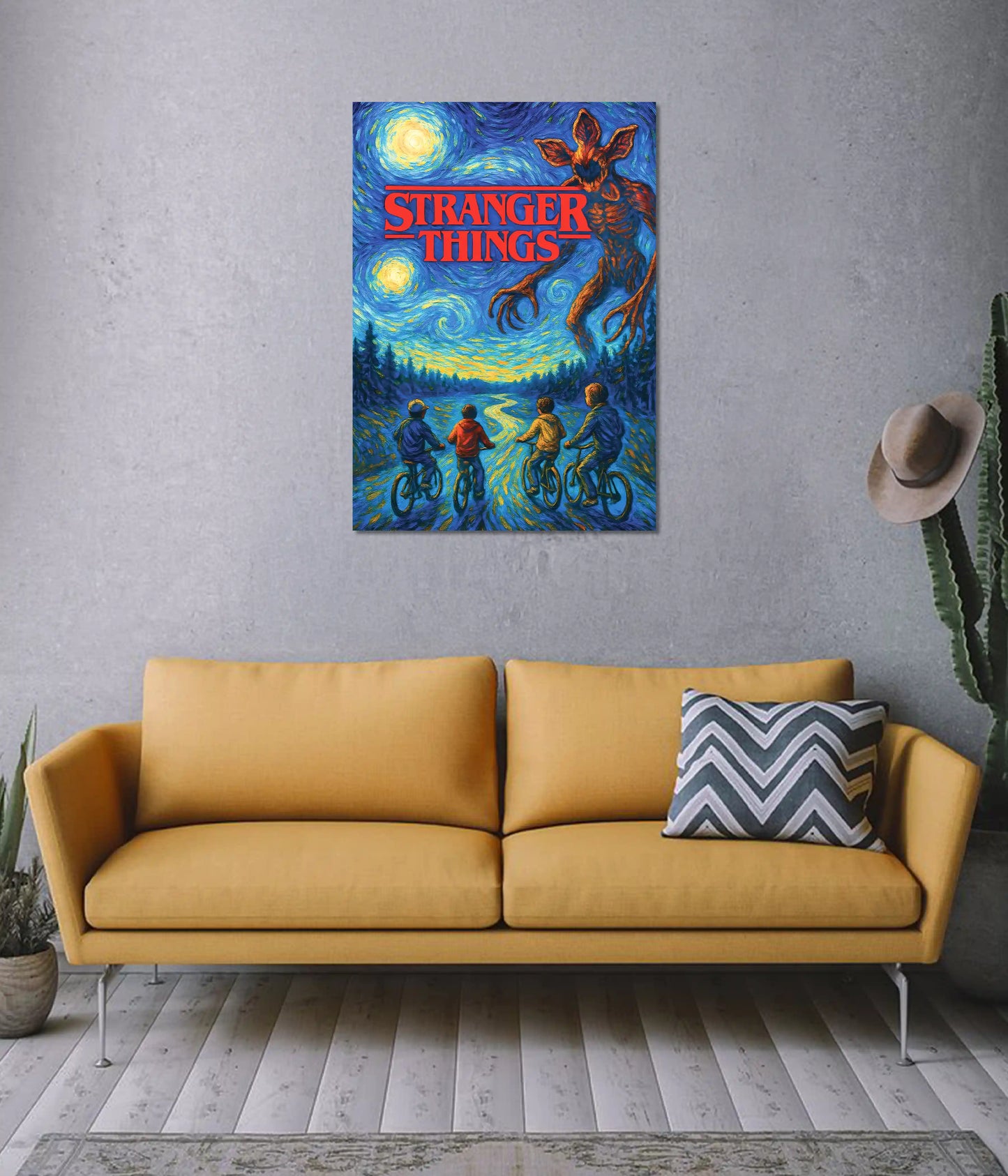 Stranger Things Starry Night Escape Poster on Wall - Everanta