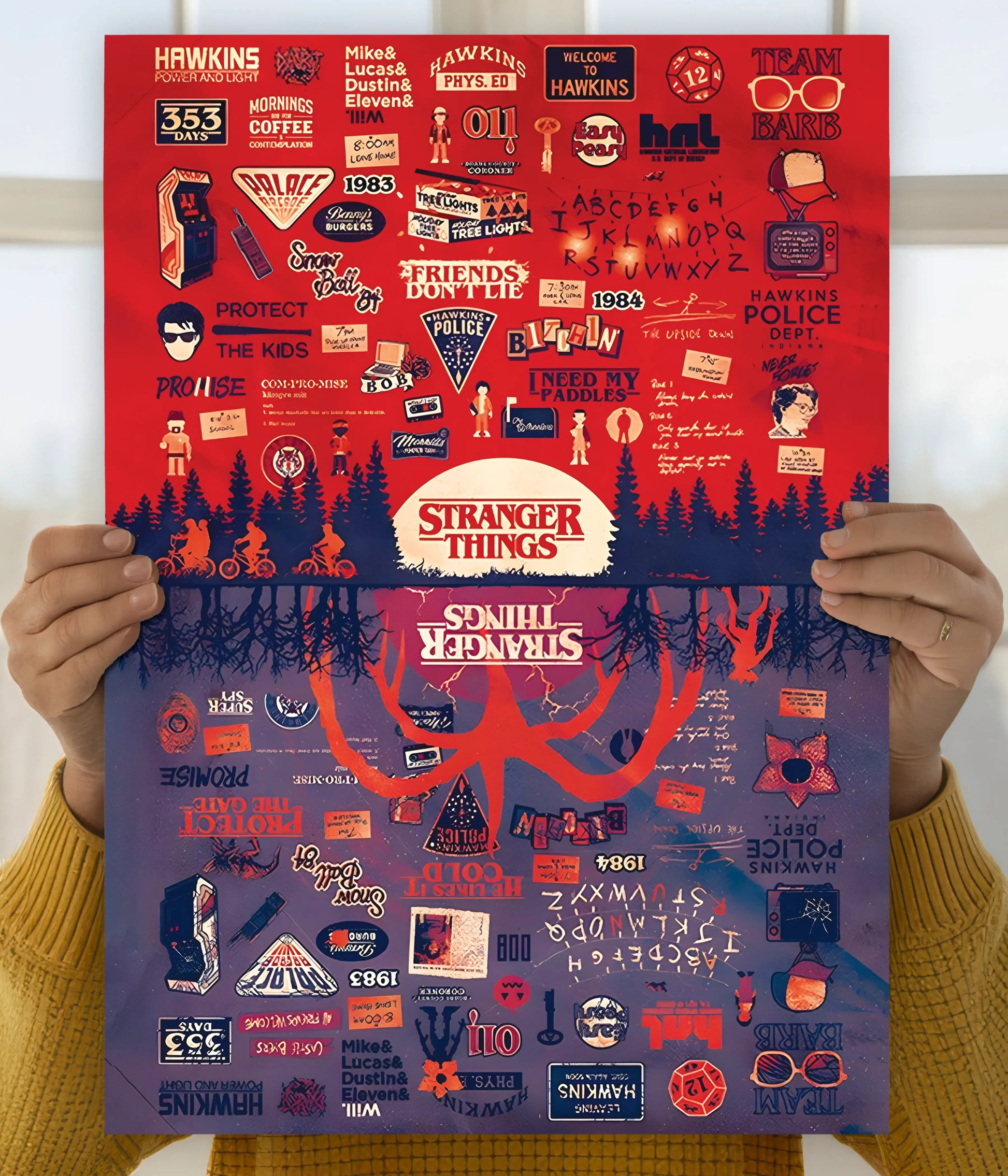 Stranger Things World – Hawkins Retro Wall Poster Main Image - Everanta