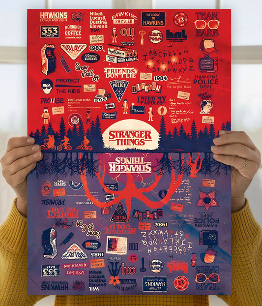 Stranger Things World – Hawkins Retro Wall Poster Main Image - Everanta