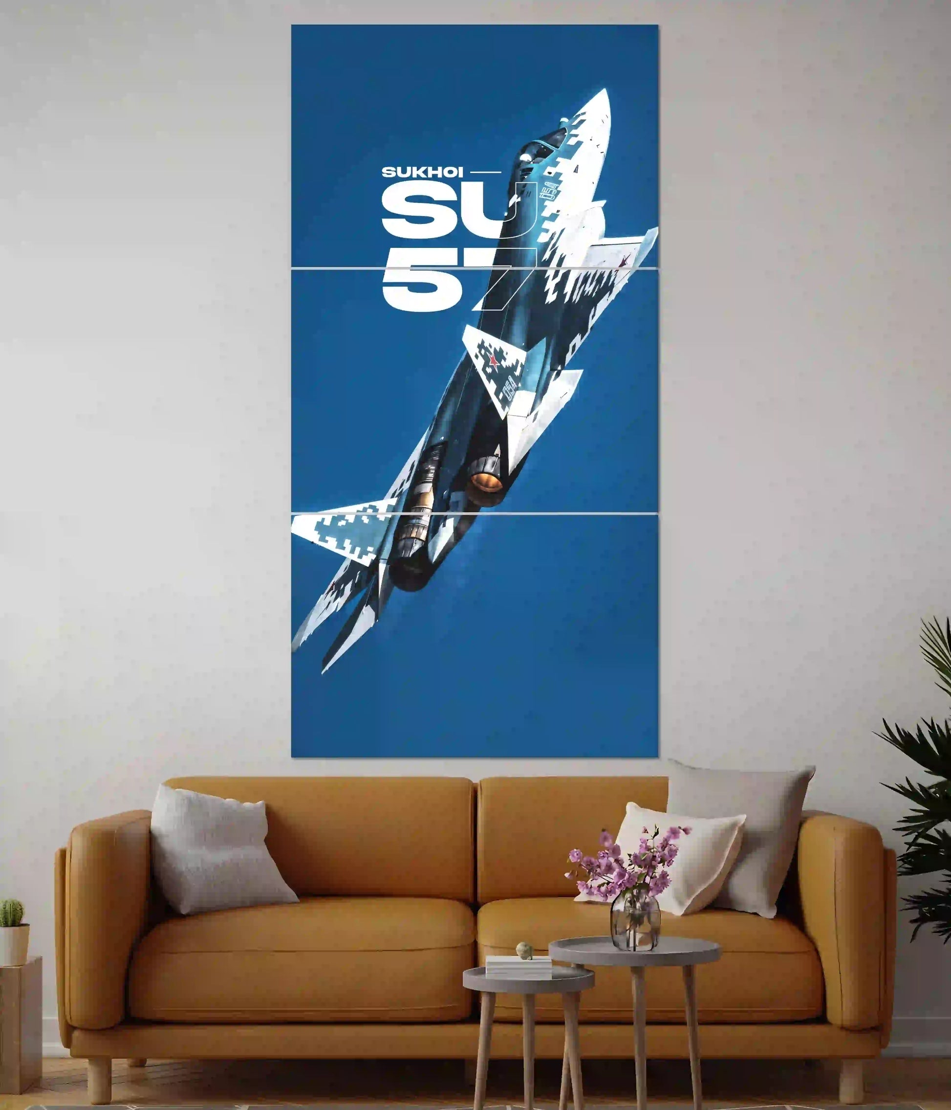 Sukhoi SU-57 Fighter Jet Split Poster on Wall - Everanta