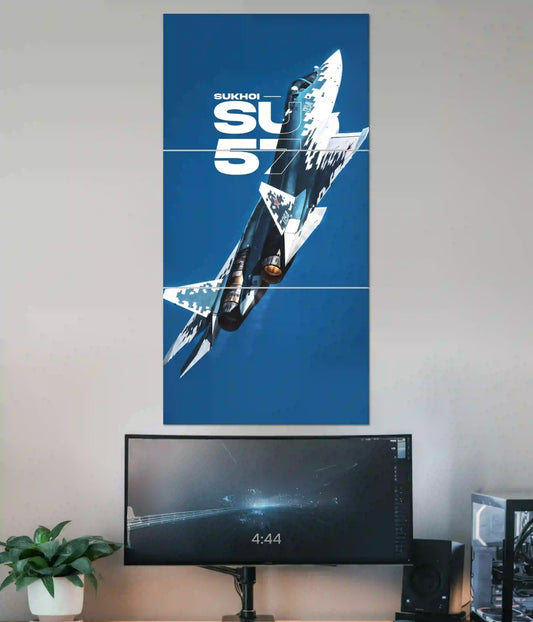 Sukhoi SU-57 Fighter Jet Split Poster Main Image - Everanta