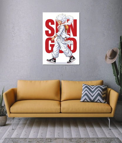 Sun God Luffy - One Piece Gear 5 Poster on Wall - Everanta