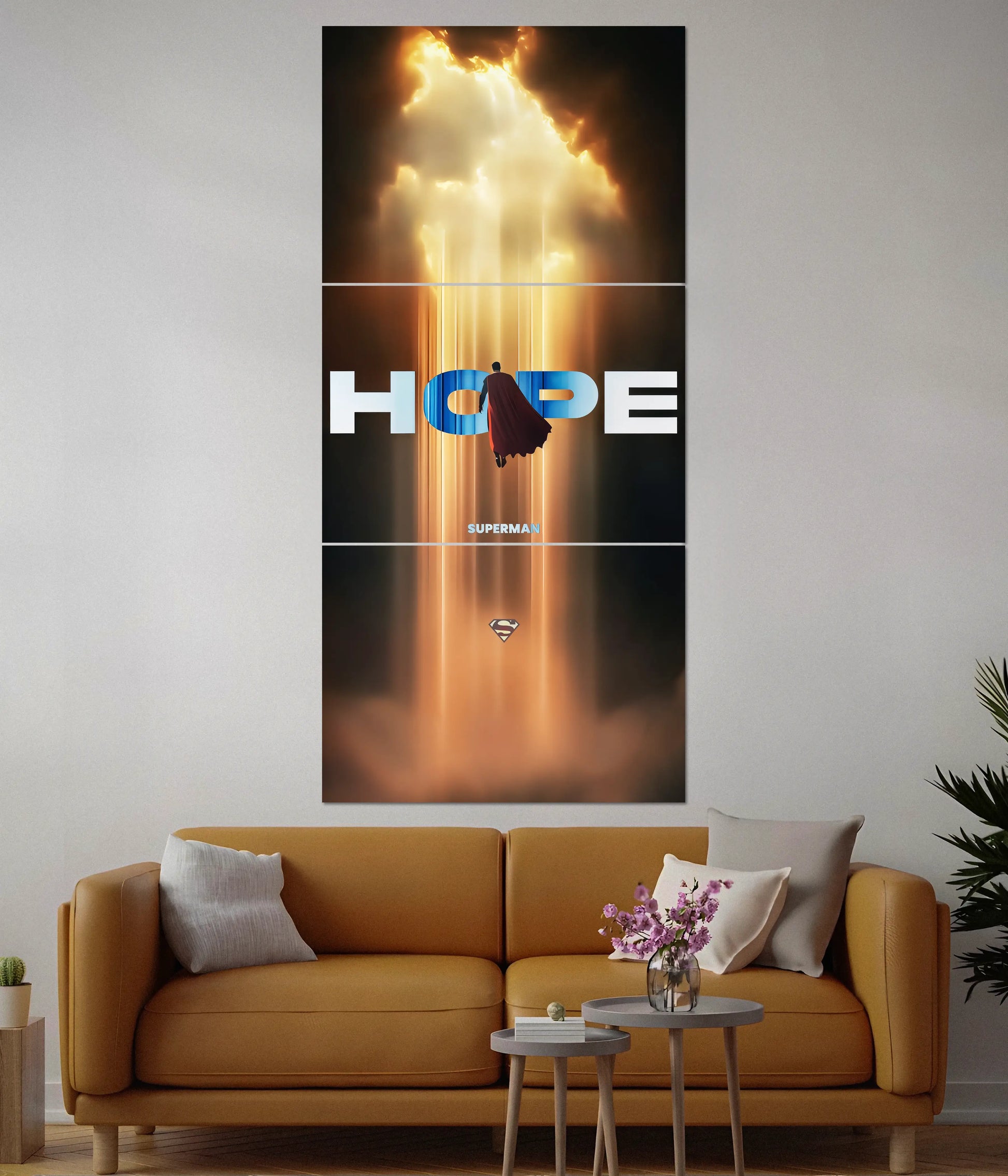Superman “Hope” Split Wall Poster – Symbol of Strength & Light - Everanta