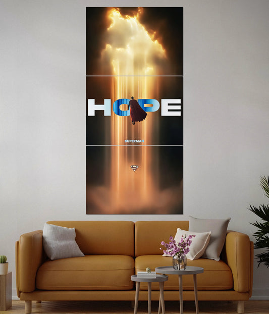 Superman “Hope” Split Wall Poster – Symbol of Strength & Light - Everanta