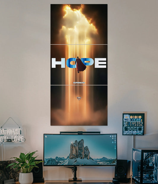 Superman “Hope” Split Wall Poster – Symbol of Strength & Light Main Image - Everanta