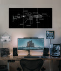 Tactical Weapon Blueprint – Gaming Split Poster