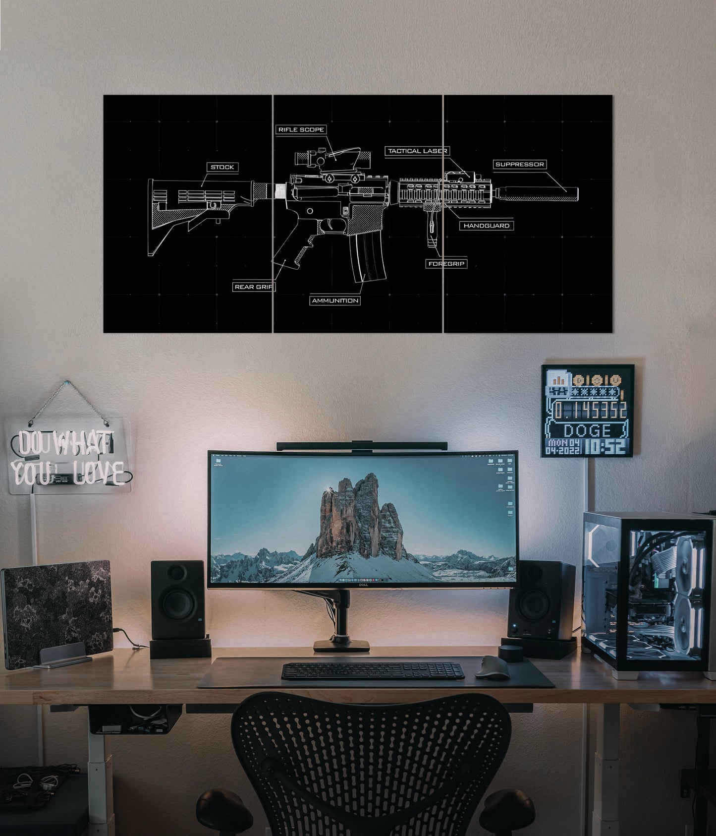 Tactical Weapon Blueprint – Gaming Split Poster Main Image - Everanta