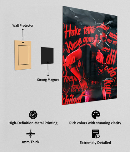 Talwiinder – Raw Red Energy Premium Metal Poster Instructions - Everanta