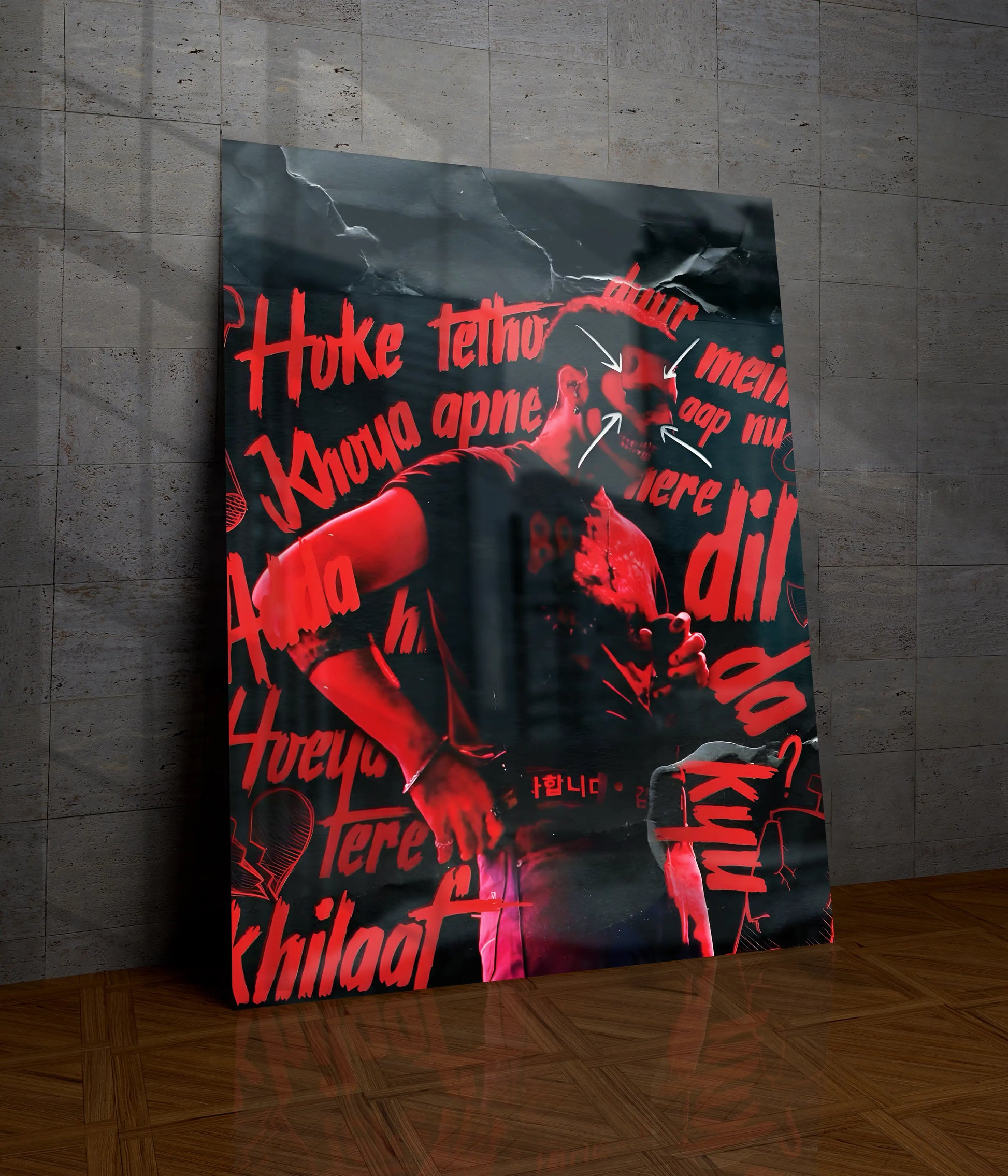 Talwiinder – Raw Red Energy Premium Metal Poster Main Image - Everanta