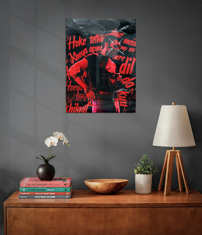 Talwiinder – Raw Red Energy Premium Metal Poster on Wall - Everanta