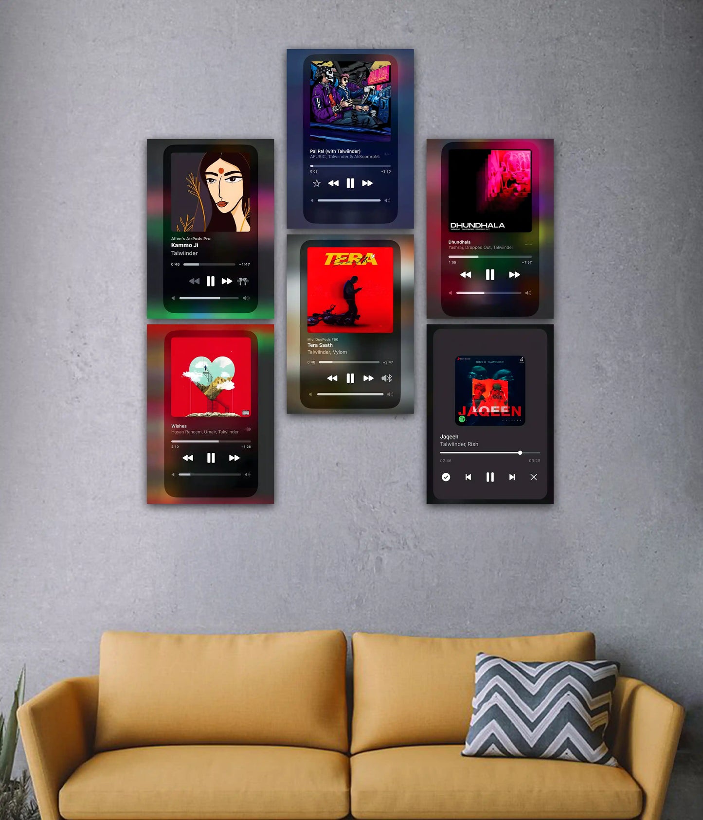 Talwiinder's Songs Music Player Poster Set in Living Room - Everanta