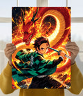 Tanjiro Flame Dragon Demon Slayer Poster