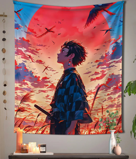 Tanjiro Kamado Anime Wall Tapestry Main Image - Everanta