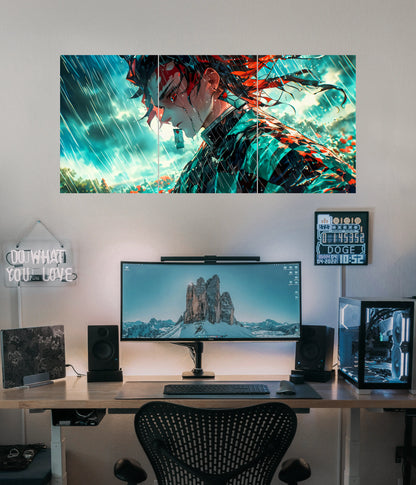 Tanjiro Kamado – Demon Slayer Rain Split Wall Poster - Everanta