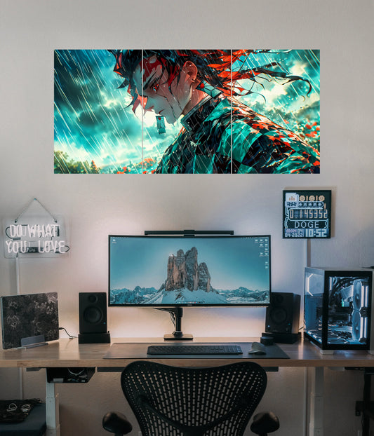 Tanjiro Kamado – Demon Slayer Rain Split Wall Poster - Everanta