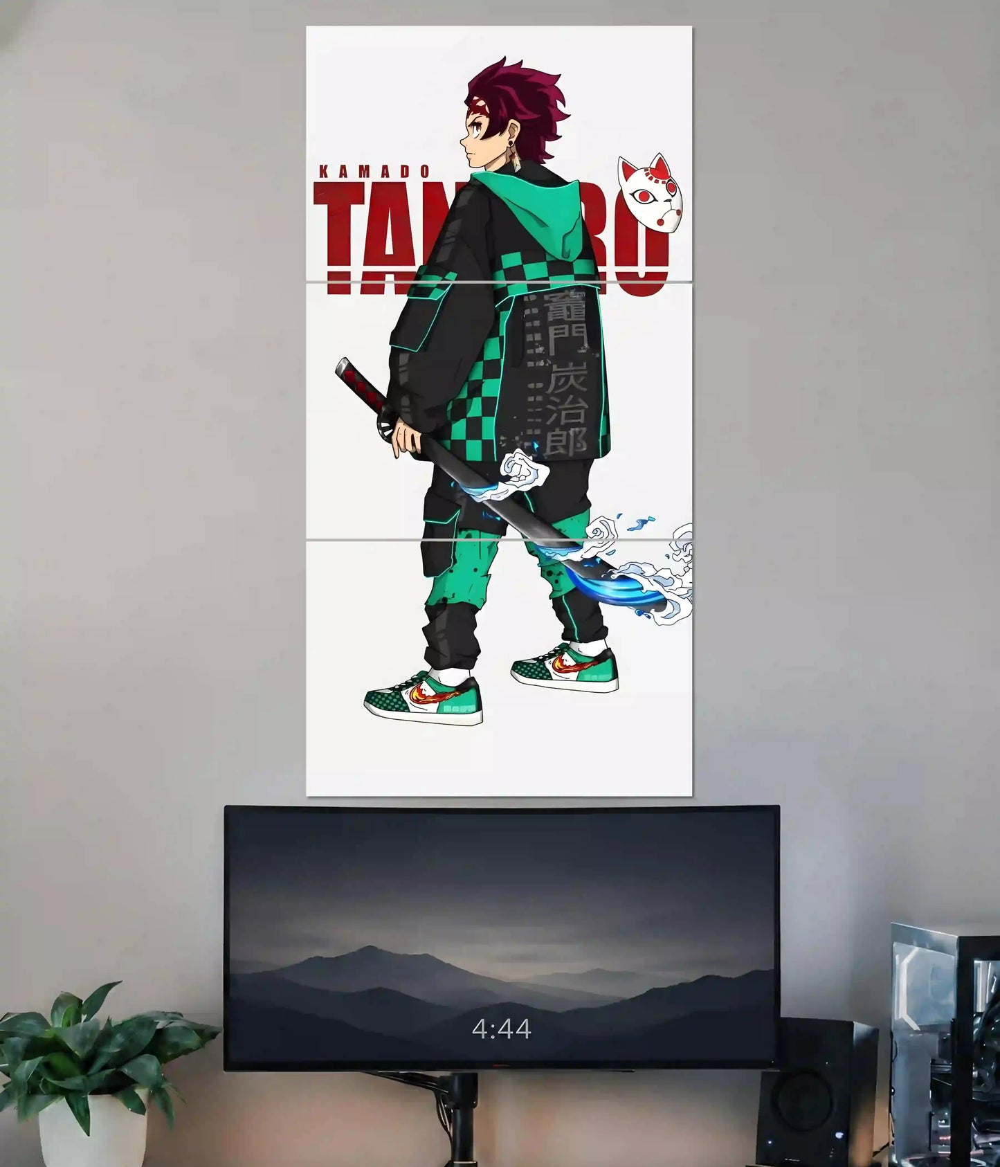 Tanjiro Kamado Minimal 3 Piece Split Poster Main Image - Everanta
