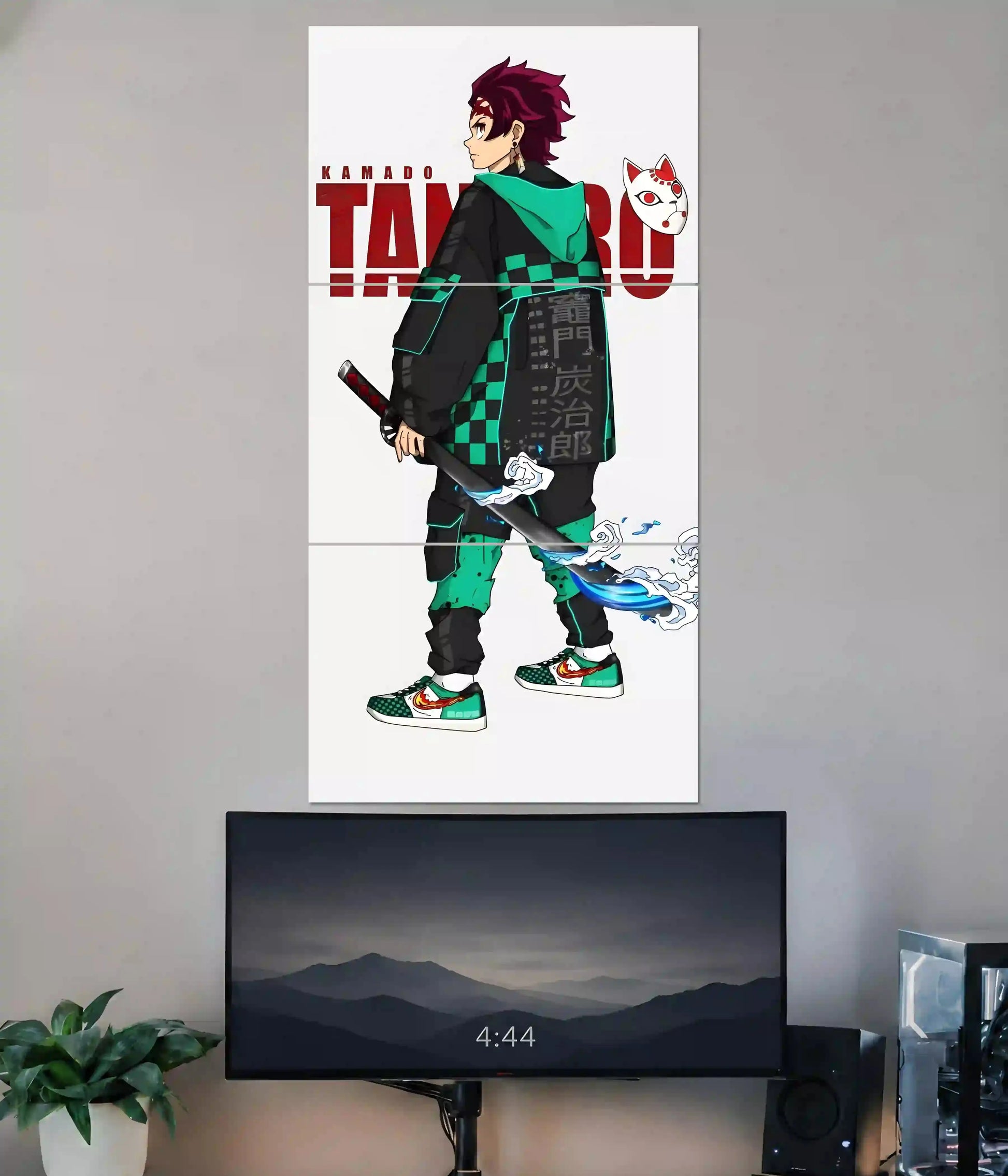 Tanjiro Kamado Minimal 3 Piece Split Poster Main Image - Everanta