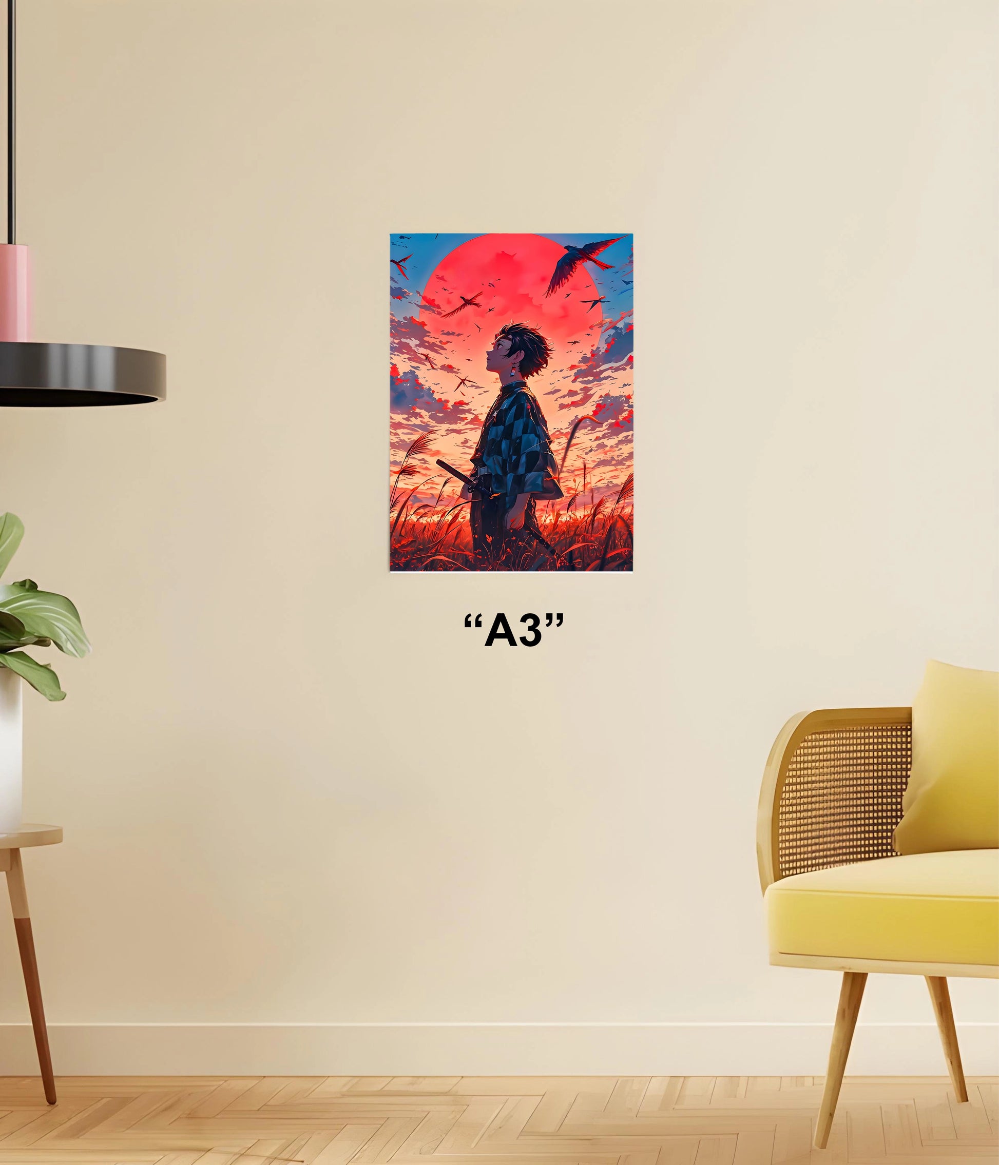 Tanjiro Kamado – Sunset Resolve Demon Slayer Poster A3 Size - Everanta