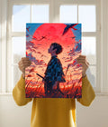 Tanjiro Kamado – Sunset Resolve Demon Slayer Poster