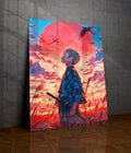 Tanjiro Kamado Sunset Resolve Metal Poster