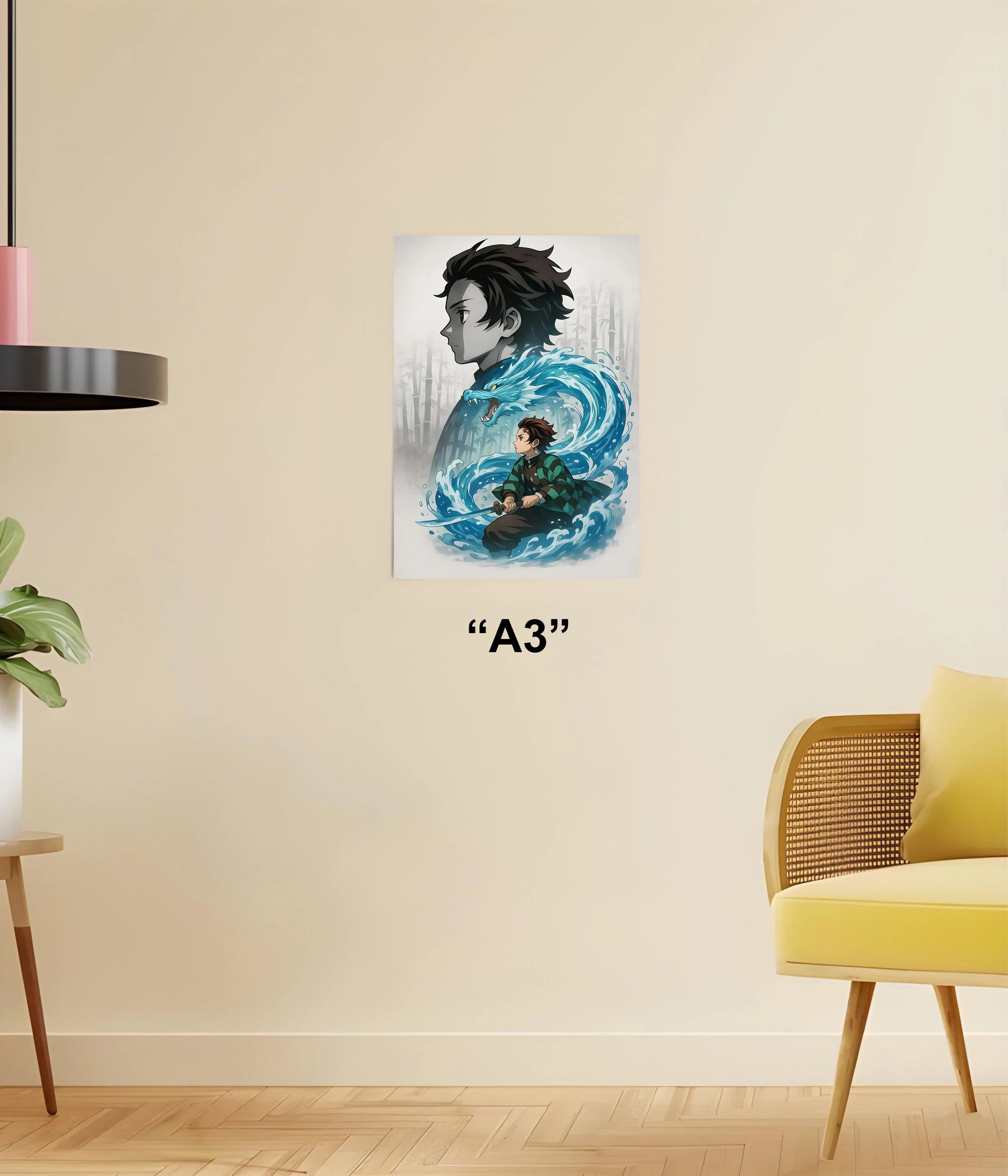 Tanjiro Kamado – Water Breathing Form Poster A3 Size - Everanta